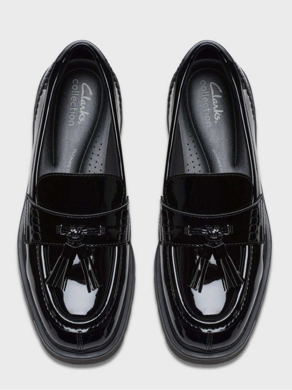 Black Patent Tassel Loafers - Women